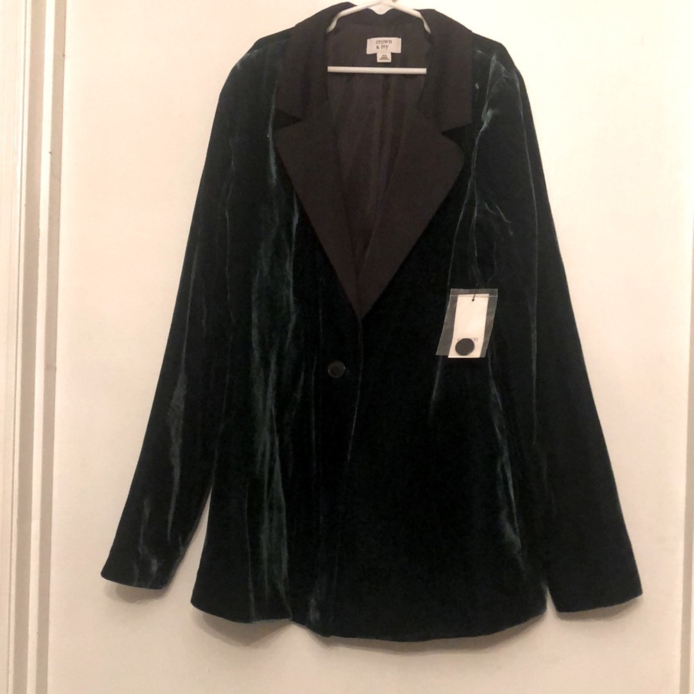 Green Velvet Blazer